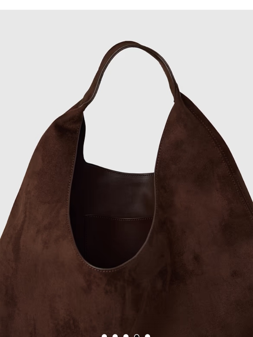 GAP Vegan Suede Slouchy Tote Bag, Chocolate Brown, NWT - Picture 5 of 5